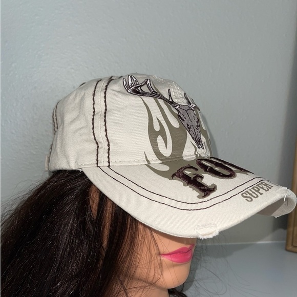 Ford Super Duty Beige Cap with Deer Skull Design - Picture 3 of 9